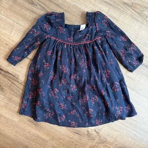 🌼3/$20 Toddler Navy & Red Floral Dress